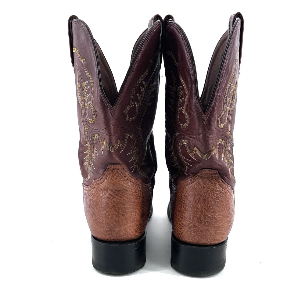 Tony Lama Leather Western Cowboy Boots Mens 12 Brown Rodeo Concert Ranch Work - Picture 5 of 16